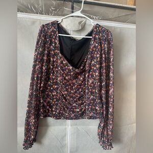 Willow Black Floral Long Sleeve Blouse